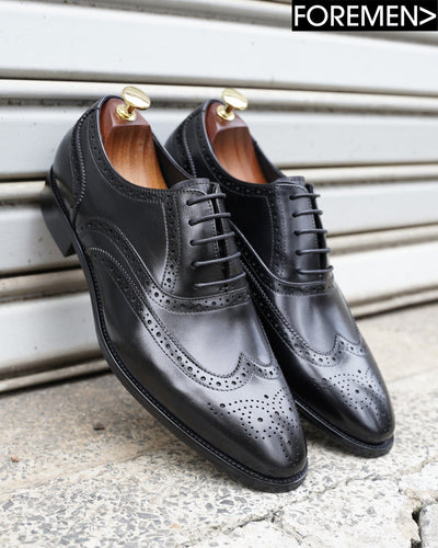 ZARANA | Black Brogue Oxfords