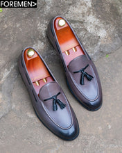 LULAK | Grey Leather Tassel Loafers