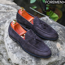 Suede tassel loafers for men