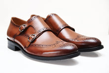 LORRANE | Brown Brogue Double Monk Strap